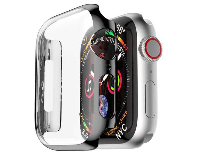 For Apple Watch band 44mm  iwatch series4 protective screen protective protector plating shell PC Frame Case cover