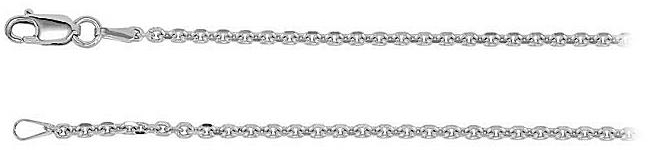 1.75mm Diamond Cut 14K White Gold Cable Chain Necklace