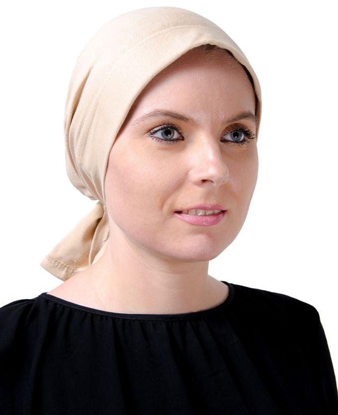 Tie Shop Egyptian Cotton Wide Headwrap - Beige - Free Size