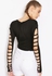Cut Out Sleeve Crop Top