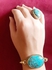 Handmade 2 Pieces / Set Women / Bracelet And Ring Fayrouz Stone Gold Jewelry