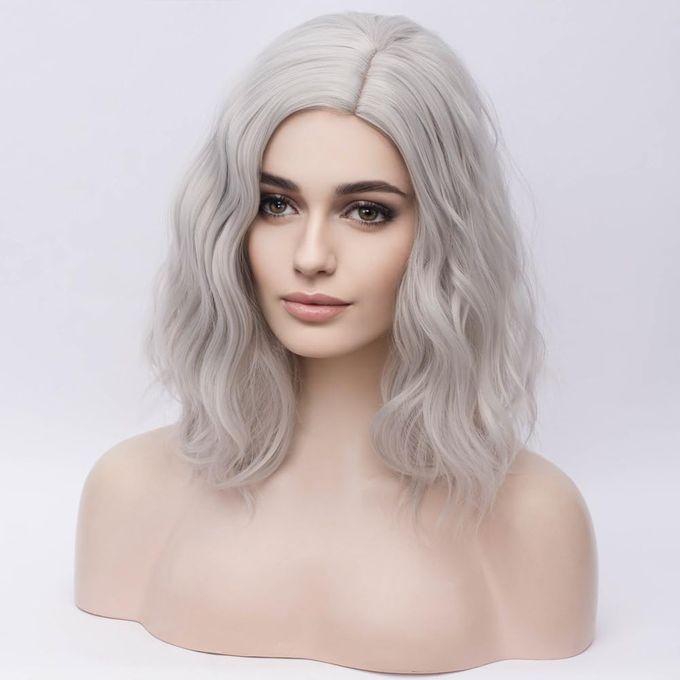 Synthetic Hair Wig Short Curly In Grey Thermal Hair