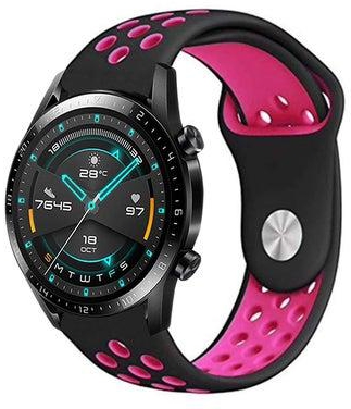 Stylish Replacement Band For Huawei Watch GT/GT 2 46mm Black Pink