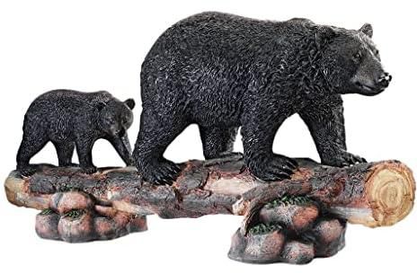 Design Toscano KY1819 Mother Black Bear and Cub Grand Scale Animal Sculpture - gray