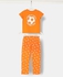 Round Neck Knitted Pyjama Set Orange