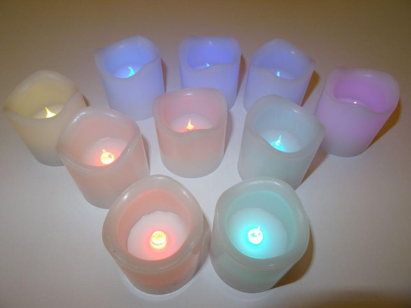 colour changing real wax led candle‫(set of 10)