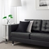 LANDSKRONA 3-seat sofa - with chaise longue/Grann/Bomstad black/metal
