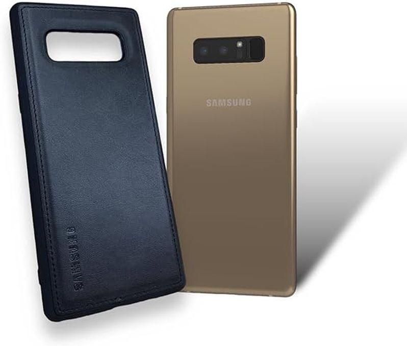 Luxury Leather Hard Back Cover For Samsung Galaxy Note 8 - Black