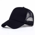 Fashion Adjustable Mesh Baseball Black Cap - Black