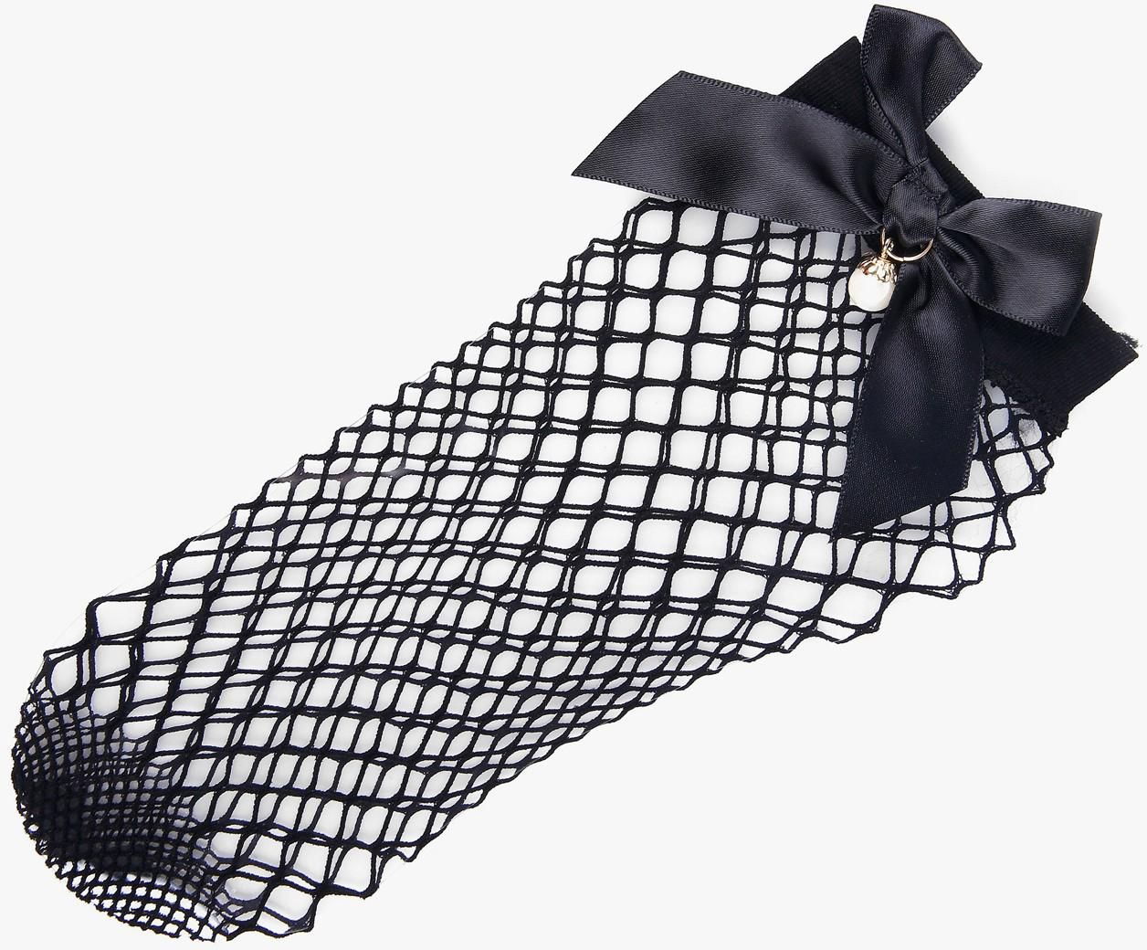 Black Bow Fishnet Socks
