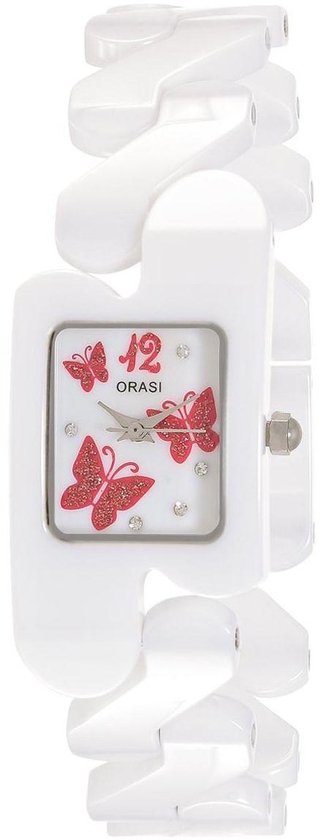 Orasi Women's Mother of Pearl Dial Ceramic Band Watch - OR04-WHRD