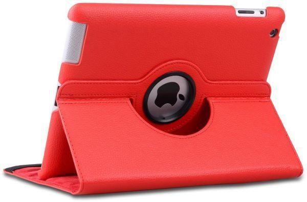 360° RED Rotating iPad AIR SMART Leather Cover Case