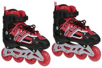 Top Gear TG-9006 Skate Shoes With Lightning Wheels And Safety Accessories Set Red/Black/White