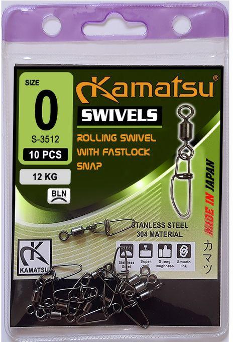Kamatsu Japanese Fishing Swivels10 Pcs Size 0 Force 12 Kg