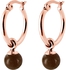 COCO88 Women's Serenity Brown Dyed Jade Stone Rose Gold Earrings