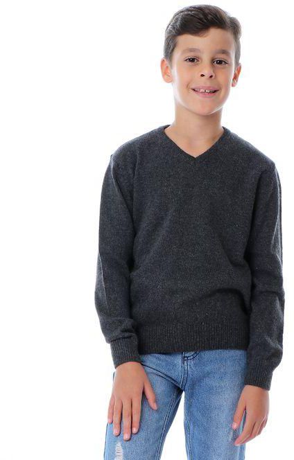 Ted Marchel Boys Basic V Neck Pullover - Dark Grey