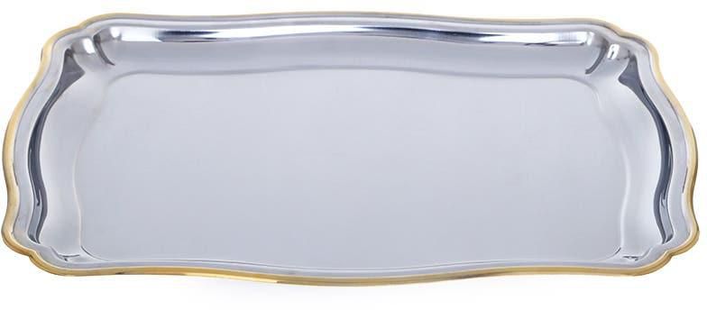 Get Alex Metal Serving Tray, 40 cm - Silver with best offers | Raneen.com