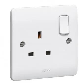 SOCKETS;-  13 Amps Single Socket Two sets of screw cap covers provided to complete the sleek finish Minimum back projection frees up space in the back box for cabling Cable marking