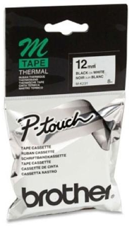 Brother P-touch 12mm MK-231 Tape, Black on White