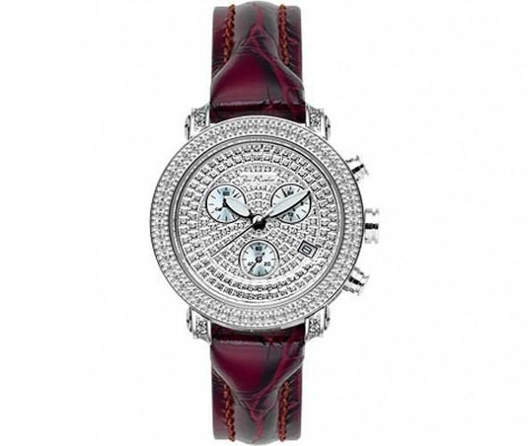 Joe Rodeo Red Leather Silver dial Chronograph for Women [jpa2]