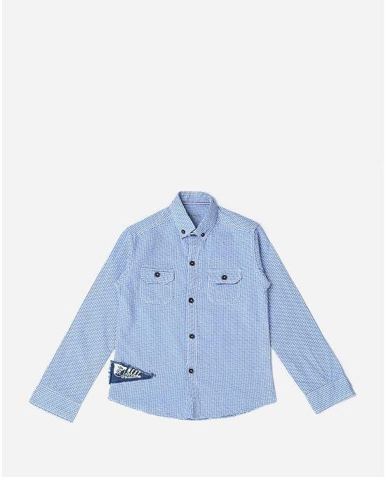 Andora Boys Checkered Shirt - Blue Sky