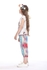 Ktk White T-Shirt With Multi Color Pants Pajama For Girls