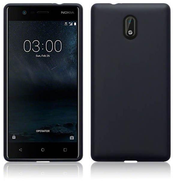 Phonest TPU Rubber Skin Case For Nokia 3 Black Jelly
