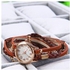 Fashion Retro Vintage Multilayer Faux Leather Strap Band Weave Wrap Women Bracelet Quartz Wrist Watch