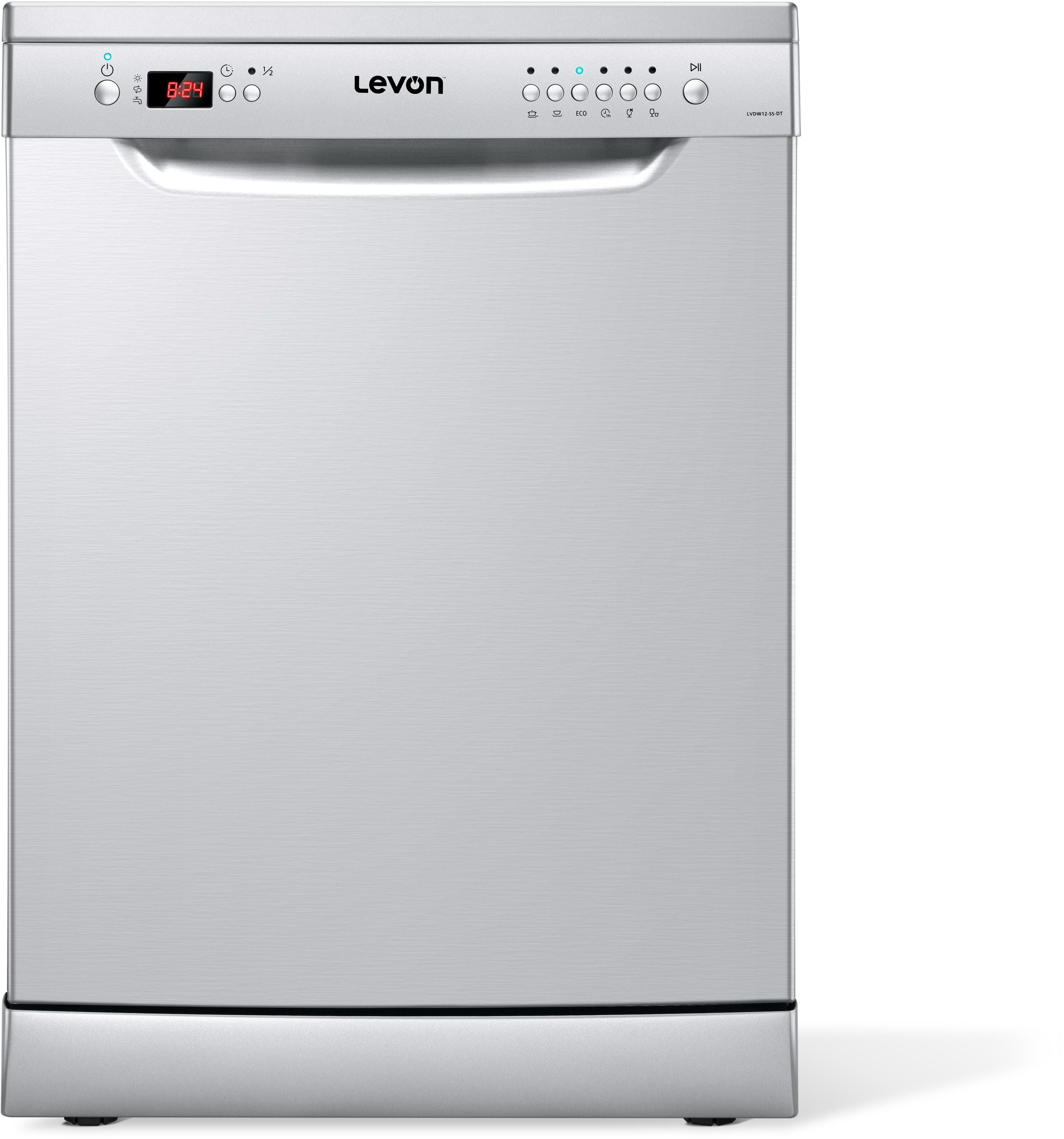Levon Freestanding Dishwasher, 60 CM, 12 Persons, Stainless Steel - LVDW12SSDT