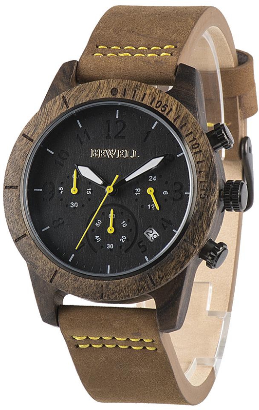 Bewell CW157a1 Real Wooden Watch Japan Movement + Free Wood Box (3 Colors)