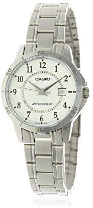 Casio Dress Watch for Women, Quartz Movement, Analog Display, Silver Stainless Steel Strap (‎ LTP-V004D-7BUDF)