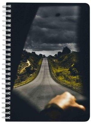 Highway Near Trees Under Cloudy Sky A5 Spiral Bound Notebook Multicolour