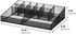 iDesign 13-Compartment Makeup Organiser from the Signature Series by Sarah Tanno, RPET Cosmetics Storage Unit, Makeup Brush Holder, Smoke/Matte Black, 30.48/20.32/7.47