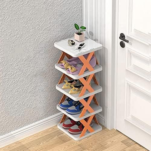 KLEANE Shoe Rack Multi-Layer, Dustproof Shoe Cabinet Household Simple Clip-on Shelf Dormitory Shoe Cabinet Sturdy, Space Saving Shoe Rack (5 Tier, Orange)