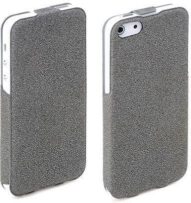 Rock Dancing Series Leather Flip Case Cover with Screen Guard for Apple iPhone SE / 5 / 5S - Gray