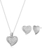 Buy Forever Facets Women's 925 Sterling Silver Cubic Zirconia Pave Heart Stud Earrings and Pendant Necklace Jewelry Set Valentine's Day Gift for Her Online in Saudi Arabia. 905172902