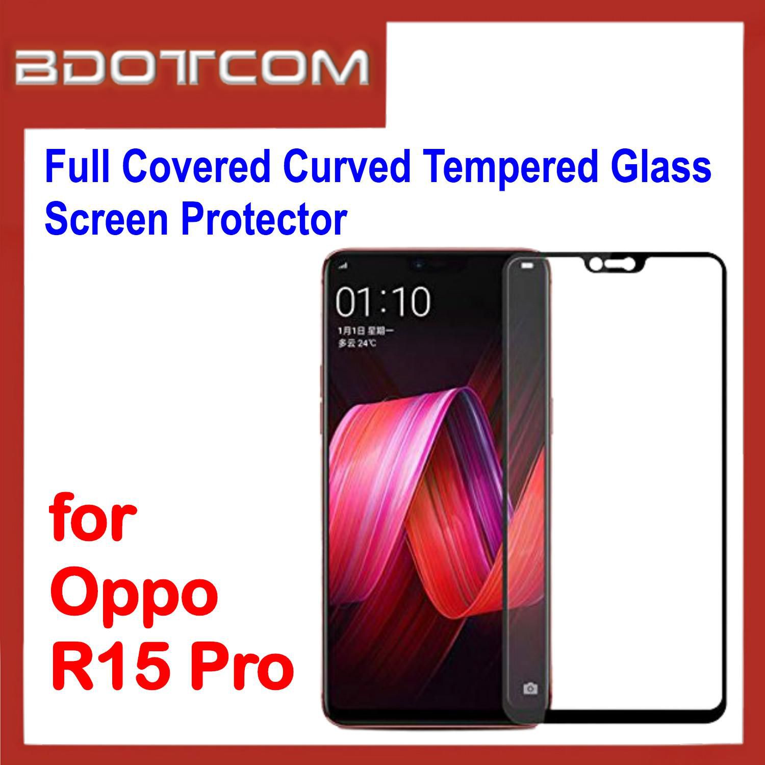 Bdotcom Full Covered Curved Glass Screen Protector for Oppo R15 Pro (Black)