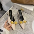 Women's Closed Slippers Fashion Thick Heel Pointed Toe Anti-Skidding Shoes