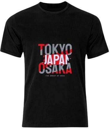 Tokyo Japan Osaka Graphic Casual Crew Neck Slim-Fit Premium T-Shirt Black
