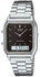 Casio Unisex Ana-Digi Dial Stainless Steel Band Watch - AQ230A-1DMQ