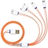 USB Charging Cable 4 IN 1 for Mobile Phones by Datazone , Orange , DZ-4PC-100
