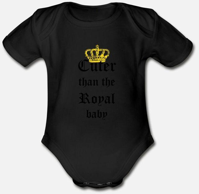 Cuter Than The Royal Baby Organic Short Sleeve Baby Bodysuit