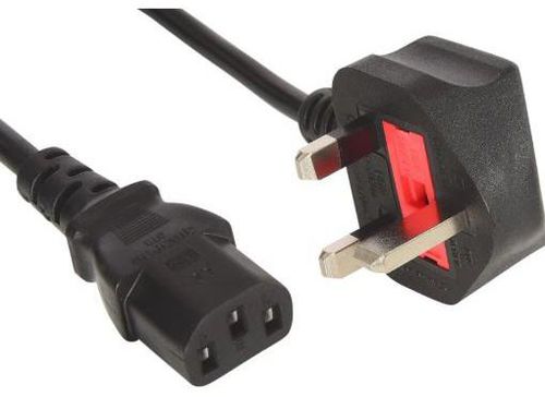 Switch2com 3Pin UK to c13 Power Cord 0.75mm with Fuse Cable (Black)