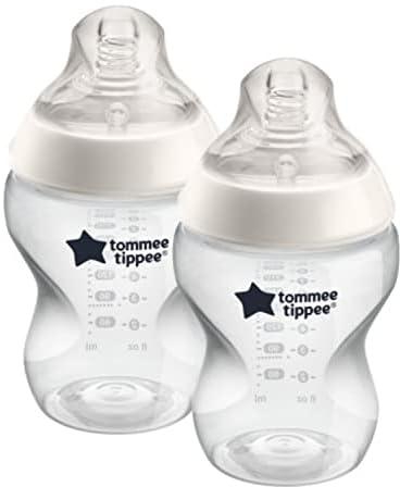Tommee Tippee Closer To Nature Milk Feeding Bottle, Clear, 260 ml, Pack of 2