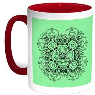 Decorative Drawings - Rose Printed Coffee Mug Red/White