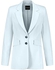 Taifun Womens fitted blazer made of flowing quality, buttoned arm slits, long sleeve blazer, lined blazer, plain, Horizon Blue, 44