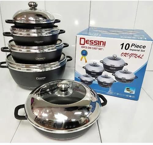 OFFER Dessini 10Pcs Dessini Non-Stick Die Cast Cookware Set/Pots