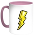 Electric Thunderbolt Printed Coffee Mug White/Pink 11ounce