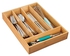 mDesign Bamboo Cutlery Tray - Divided Drawer Organiser for the Kitchen - Modern Kitchen Organiser Ideal for Sorting Cutlery and Other Kitchen Drawer Accessories - Bamboo