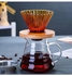 V60 Pour Over Coffee Maker - Drip coffee pot set - High Borosilicate Glass coffee pot coffea